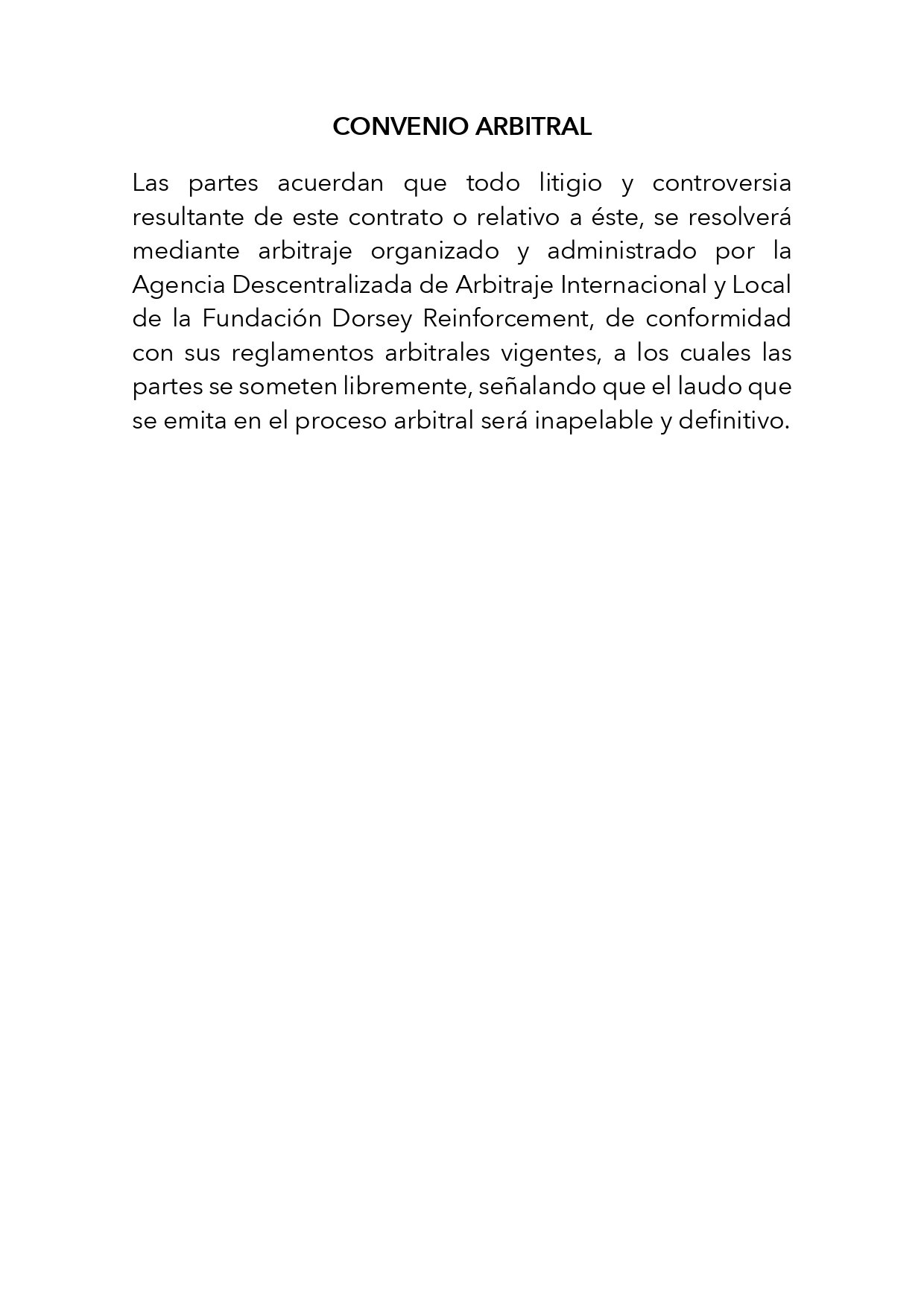 Convenio Arbitral Institucional