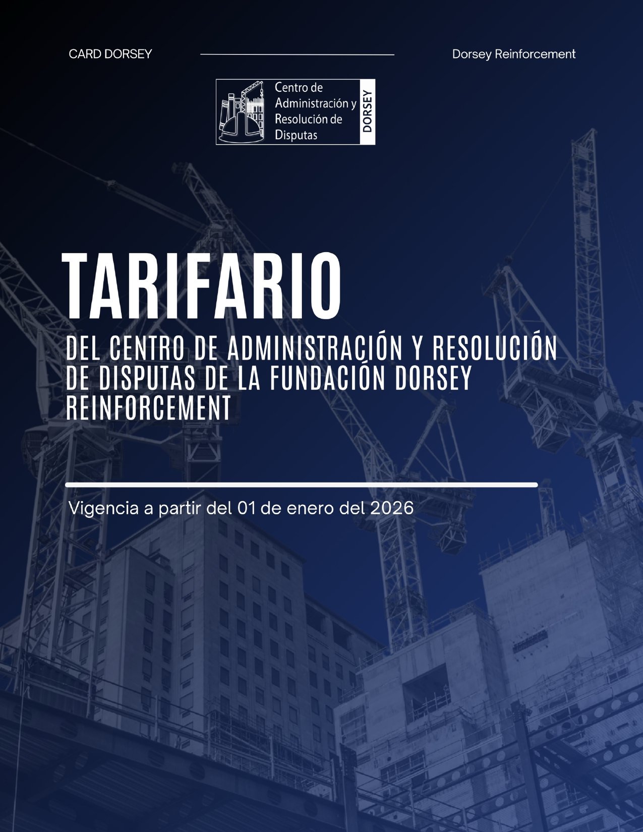 Portada del tarifario de servicios JPRD